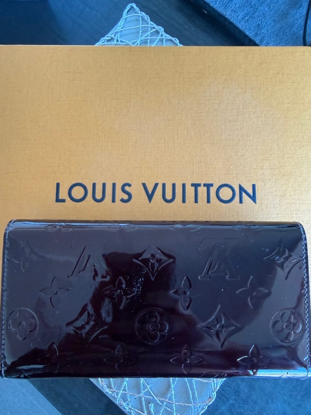 Louis Vuitton Vernis Patent Leather Long Wallet - Burgundy - Picture 7 of 9